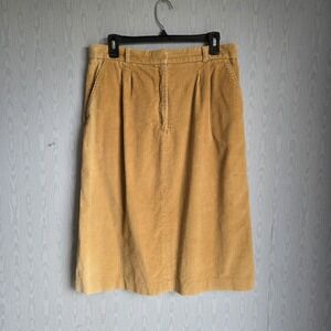 Vtg 70s 80s Large Corduroy Pencil Midi Skirt Camel Retro Fall Academia Preppy